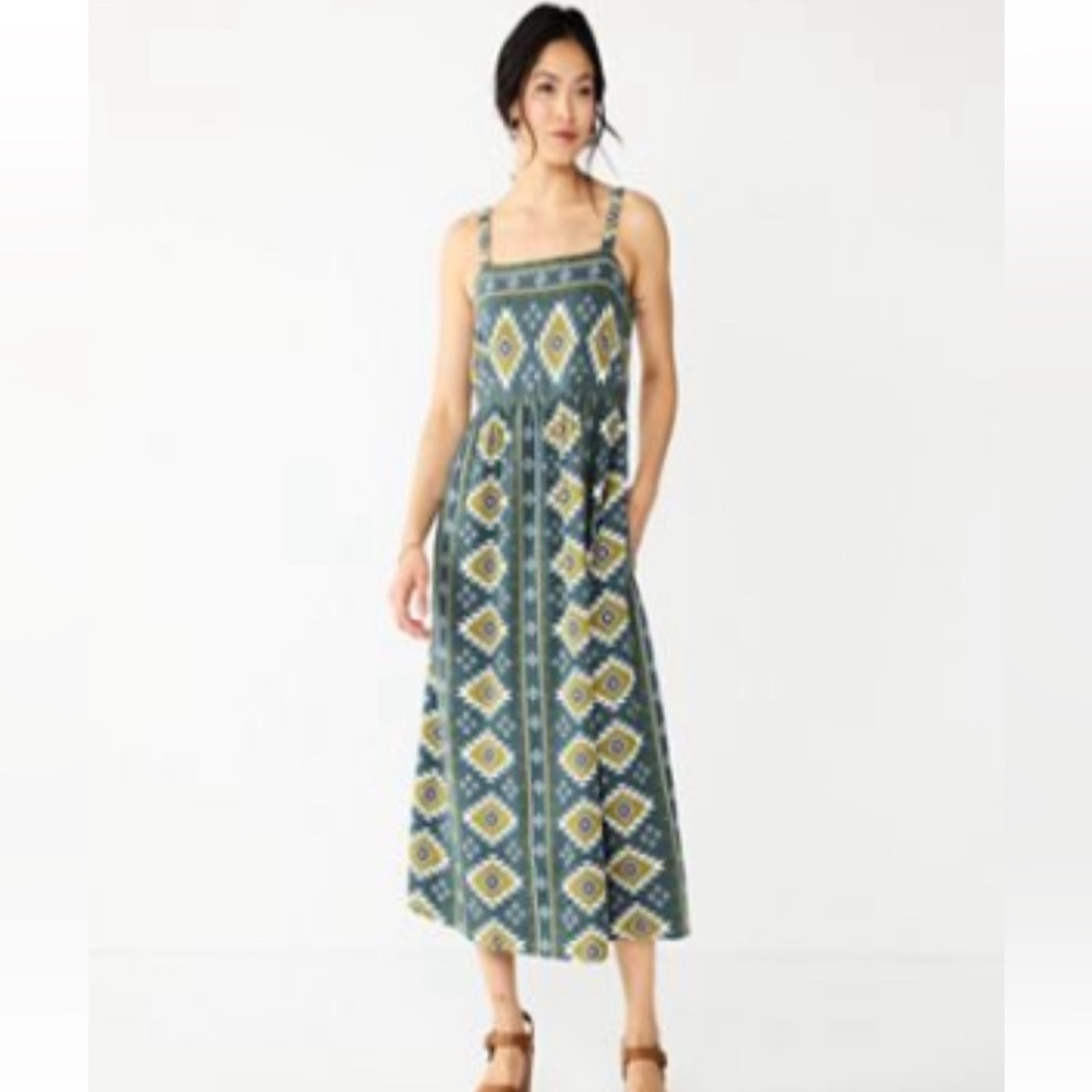 Cami Midi Dress Sage Ikat